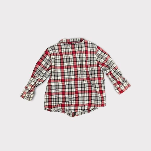 GEORGE| 3/$15| Baby Boy's Red, Black and Gray Plaid Button Down Long Sleeve - Picture 3 of 3